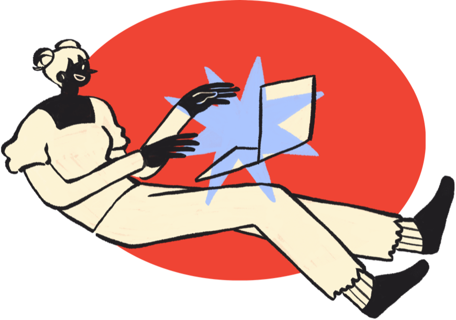 Illustration of a person reading