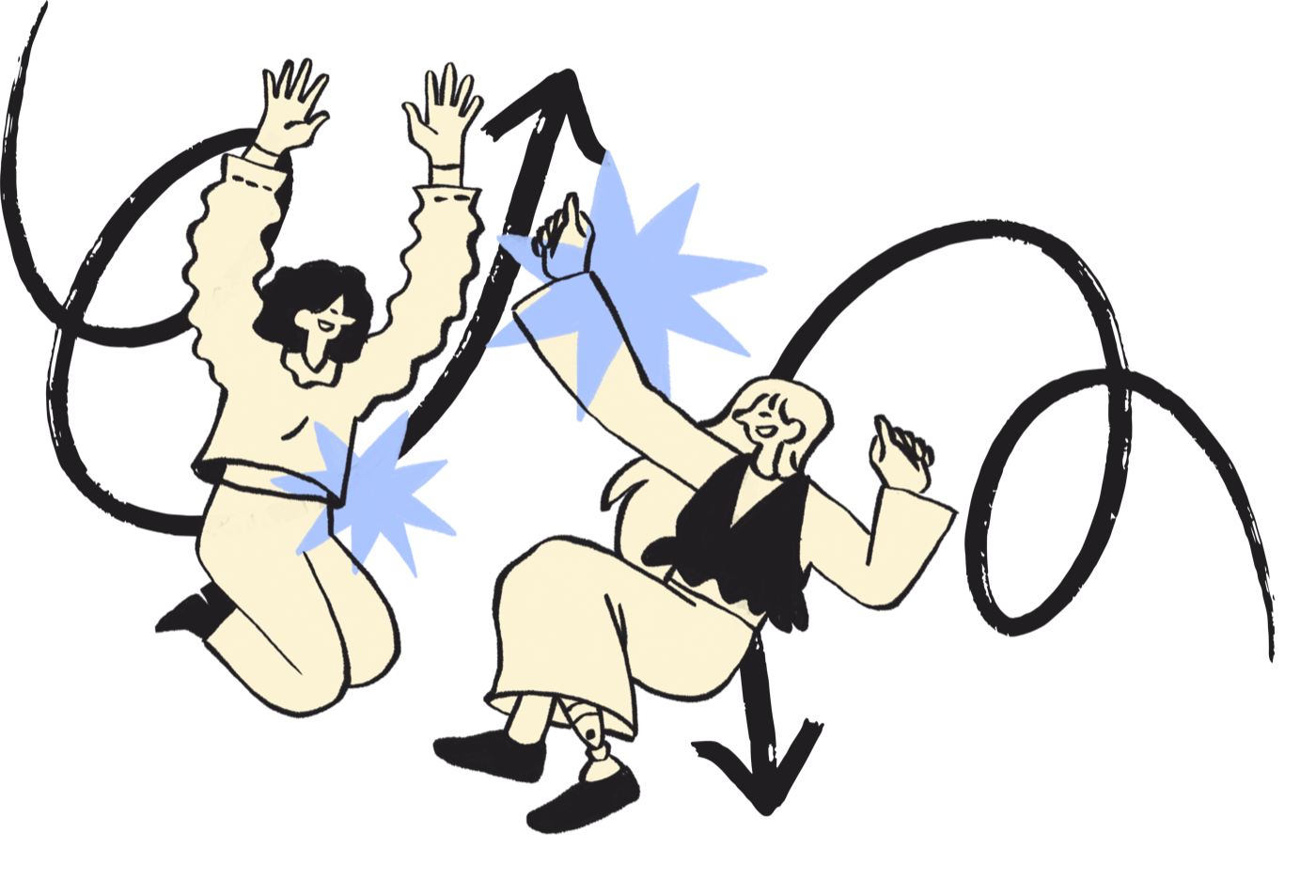 Illustration of two people celebrating